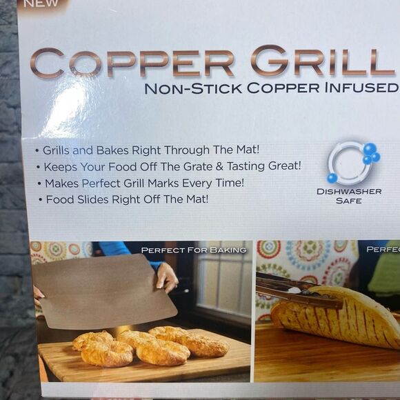 Copper Infused Grill Mat NWT 2 Pack Heat Conductive Non Stick 13" x 15.75" - Picture 6 of 8